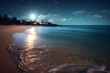 Fototapeta na wymiar beautiful beach view at hart night