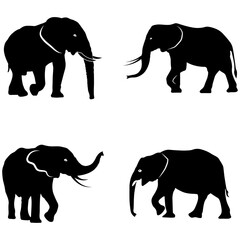 set of elephants silhouettes, Elephant SVG, Elephant Bundle SVG, Elephant Silhouette, Cute elephant svg, Elephant Clipart, Elephant SVG Cut Files 