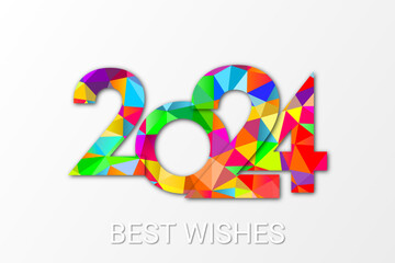 Fototapeta na wymiar 2024 - happy new year - best wishes 2024 background
