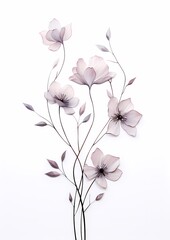 beautiful and minimalist floral wall art design