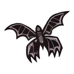Halloween element bat. Hand drawn vector illustration. Perfect for scrapbooking, card, invitation, poster, sticker kit.
