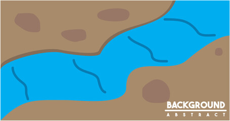 Editable abstract river scenery background