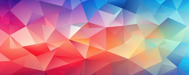 Obraz premium Colorful background with colorful pastel triangle design in the middle, wallpaper panorama.
