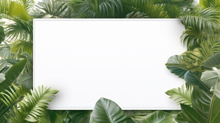 Serenity in Nature: Minimalist Paper and Jungle Leaves. Generative AI