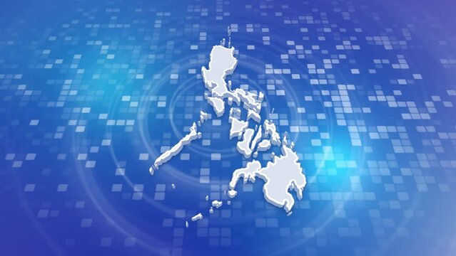 Philippines 3D Map on Minimal Background
