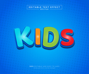 Kids text effect with graphic style and editable.