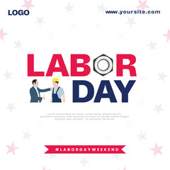 Happy labor day white color bacoground social media post design