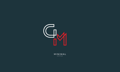 Alphabet letter icon logo GM