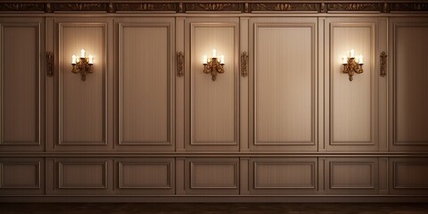 Opulent Elegance: Luxurious Hallway Adorned with Exquisite Wood Panels. Generative Ai