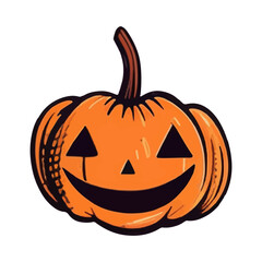 Halloween element pumpkin. Hand drawn vector illustration. Perfect for scrapbooking, card, invitation, poster, sticker kit.