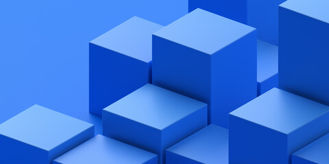 Fototapeta na wymiar Abstract 3d render, blue geometric background design