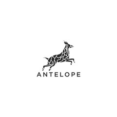 Antelope logo design icon vector	

