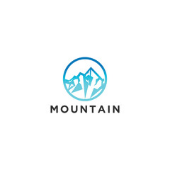 Mountain logo, elegant mountain vector logo design