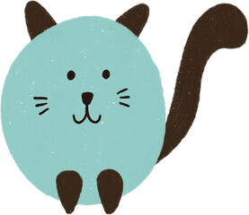 Hand drawn Cute Cat Illustration
