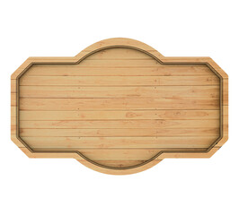 Wood Sign 3D Render