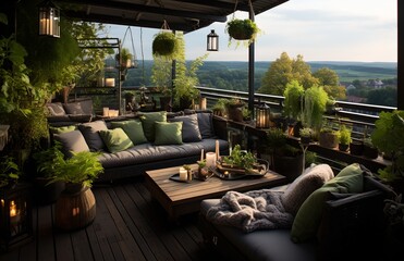 Cozy balcony, generative ai