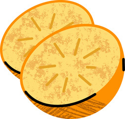 fruit illustrations, simple illustration in abstract flat outline drawing style, healthy food
