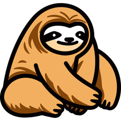 Sloth brown fur vector