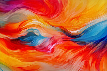 acrylic paint rainbow swirl background, marble layered texture colorful landscape wave illustration