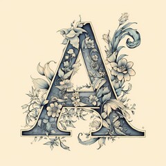 Vintage Hand Drawn Doodles Art of the letter A