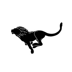 silhouette of running male lion © ahmadist