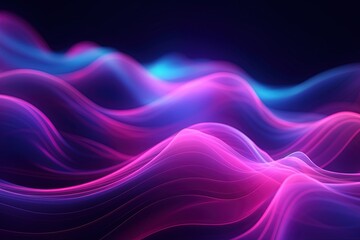 Obraz premium abstract futuristic background with pink blue glowing neon moving high speed wave lines and bokeh lights. Data transfer concept Fantastic wallpaper