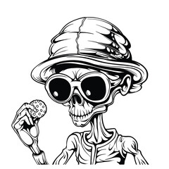 Skull Illustration with glasses