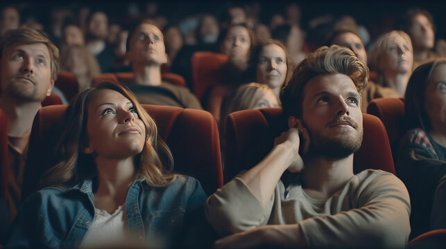 Audience watching a movie in the cinema