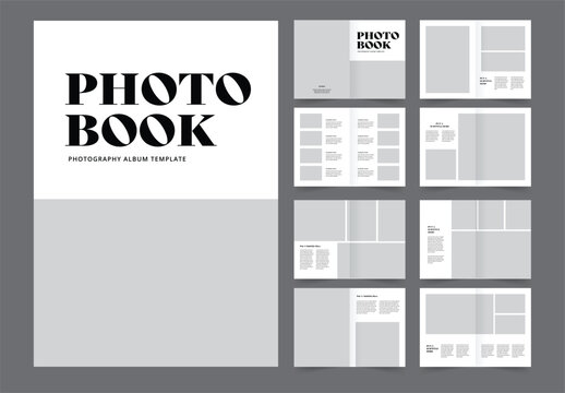 Photobook Design and Photo Album Book Layout Template 