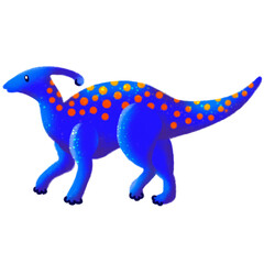 Dinosaur - Parasaurolophus - Handdrawn illustration