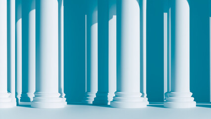 Light airy roman columns background for presentation or product display