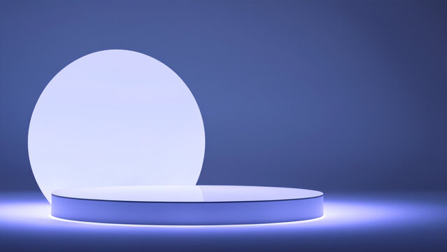 Beautiful airy widescreen minimalistic white and light blue background banner with circle bases © TJ