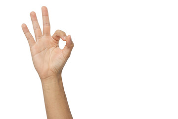 Cropped shot of someone hand showing OK gesture on isolated background. The "OK" hand gesture is now a hate symbol, according to a new report by the Anti-Defamation League.