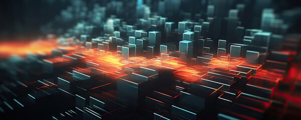 Abstract digital background. Data universe illustration. Ideal for depicting network abilities, technological processes, digital storages, science, education, etc.