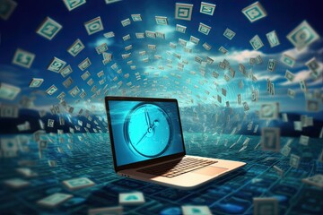 Secure E-mail: Digital Work Concept. Photo generative AI