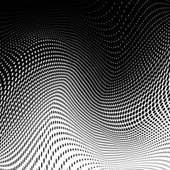 Abstract monochrome striped halftone pattern. Vector illustration