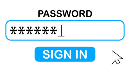 Password filling interface. user sign in page concept. vector illustration