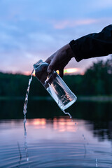 Getting fresh drinking water from Scandinavian lake