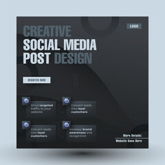 Captivating social media post designs. Creative and trendy social media post template