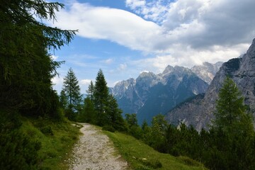 Fototapeta na wymiar Alpine landscape at Vrsic in Gorenjska, Slovenia