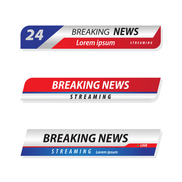 Breaking news Live stream banners collection template vector_20230720