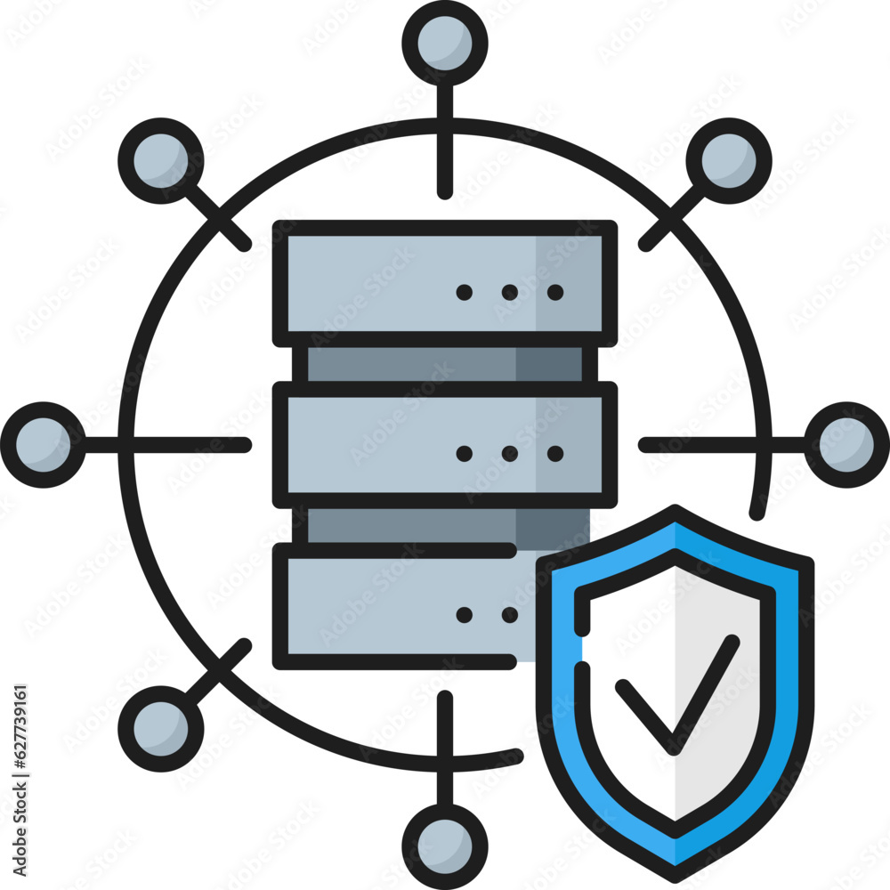 Fototapete secure connection. cdn. content delivery network icon, blog portal database administration and publi