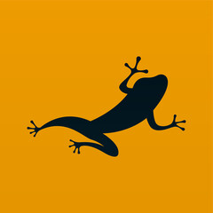 Frog logo design concept. Simple frog silhouette logo template. Animal logo template