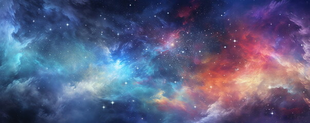 Obraz na płótnie Canvas Space-themed wallpapers. Symphony of celestial elements, combining bright colors and breathtaking scenes from distant galaxies.