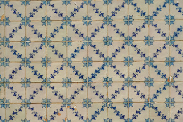 Azulejo portugal painted tin-glazed ceramic tilework. High quality photo