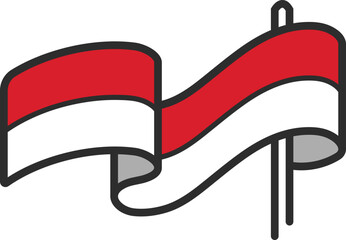 Bendera Merah Putih - Ilustrasi Kemerdekaan Indonesia