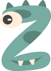 Cute Monster Alphabet Z Illustration