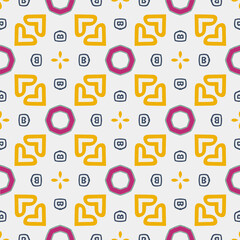 Geometric ornament in ethnic style.Seamless pattern with abstract  shapes.Repeat design for fashion, textile design,  on wall paper, wrapping paper, fabrics and home decor.