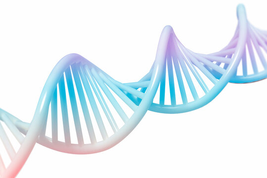 Multi color dna model isolated on white background	