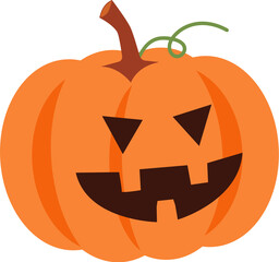 Halloween pumpkin with facial expression . PNG .